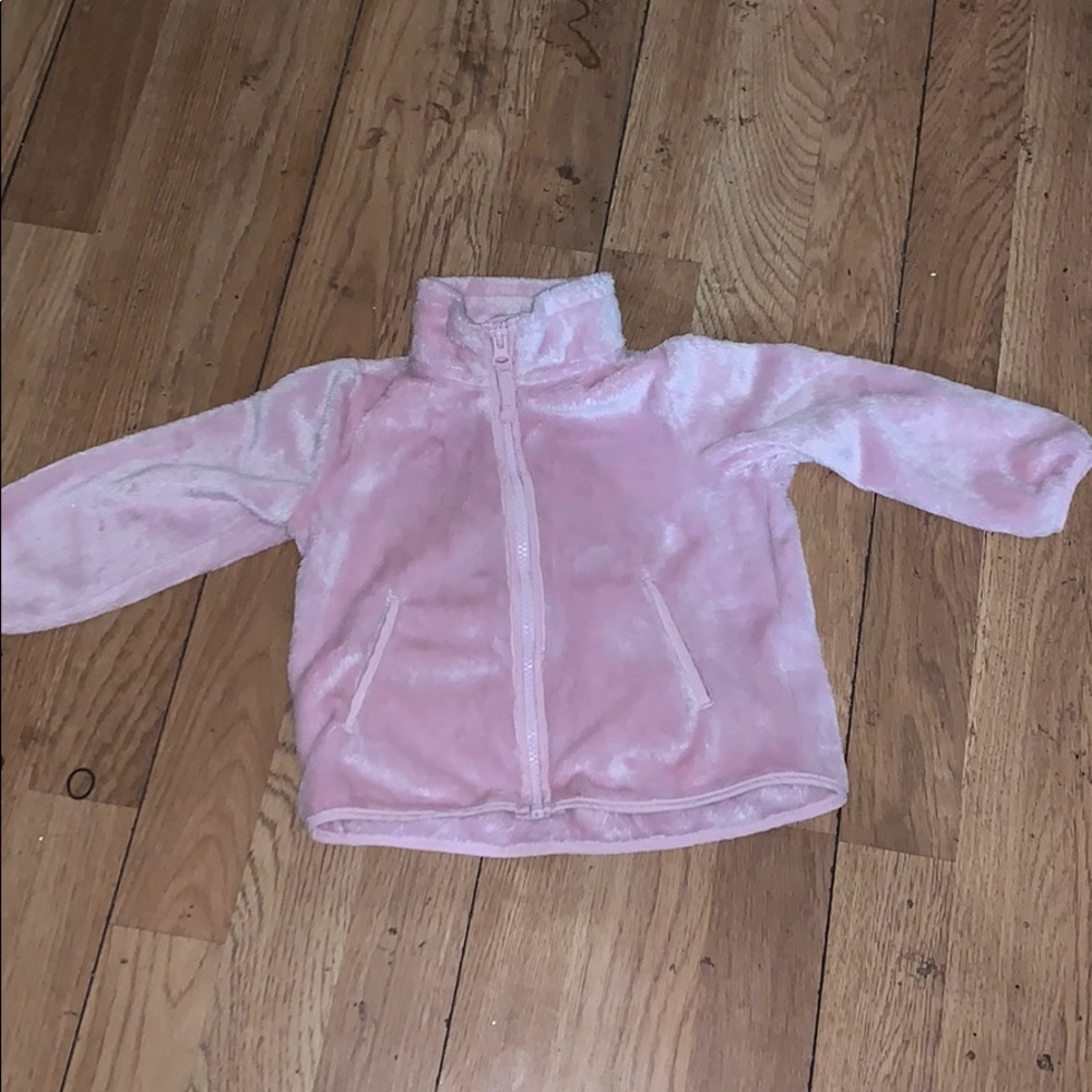 Pink fur material baby jacket